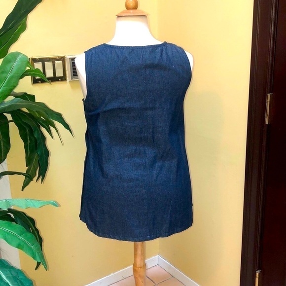 Anthony Richards Women’s Vintage Floral Denim Tunic Blouse Size Large - Picture 4 of 11